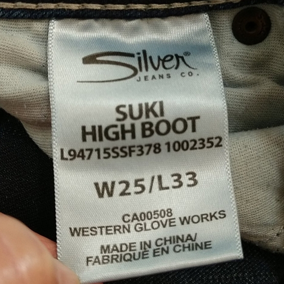Silver Suki High Rise Boot Cut Jeans Sz25 - Picture 3 of 9